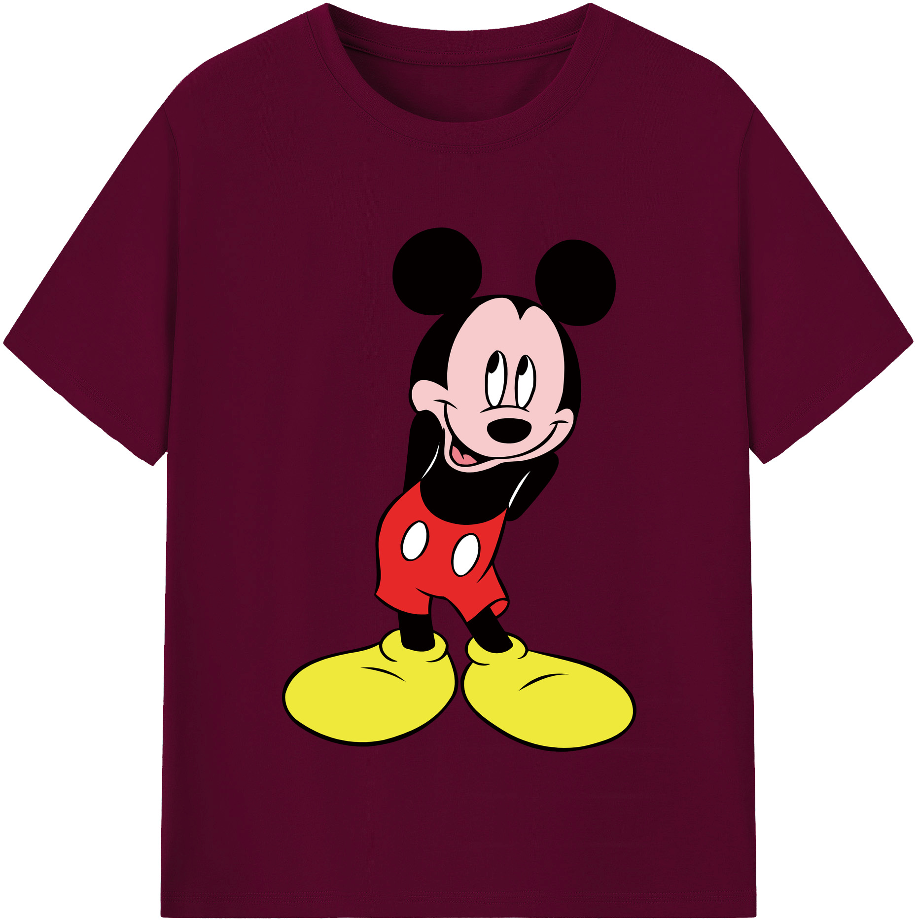 （画像用） ミッキーマウス Mickey Mouse レディースカジュアルプリントTシャツ（綿100％）